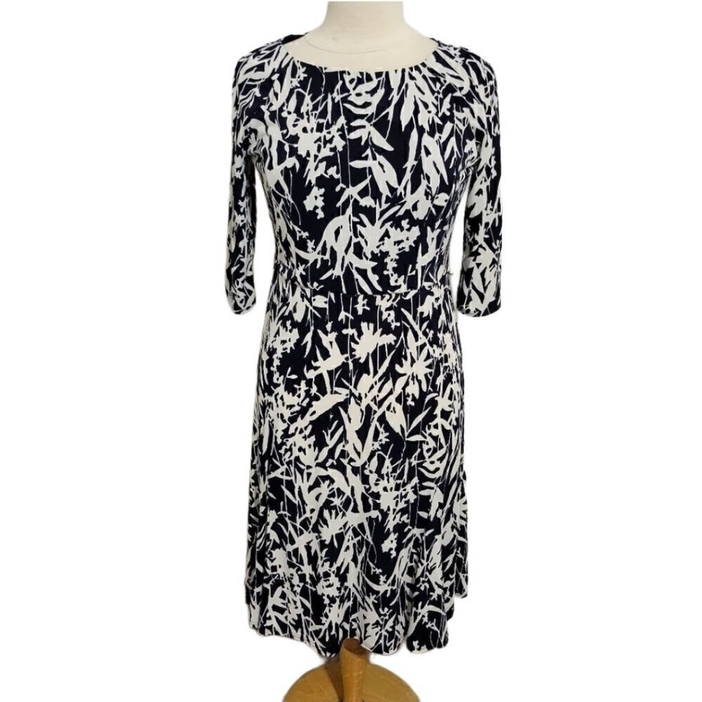 Dressbarn 3/4 sleeve pullover dress sz 8 navy